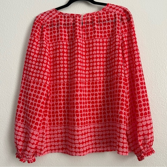 New Loft Heart Ruffle Cuff Blouse | Size M - Picture 7 of 8